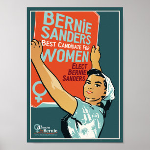 Vintage 8" x 11.25" Poster Women 4 Bernie Sanders