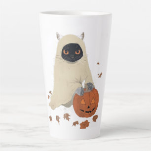 Vintage 90s Black Cat Pumpkin Halloween Spooky Latte Mug