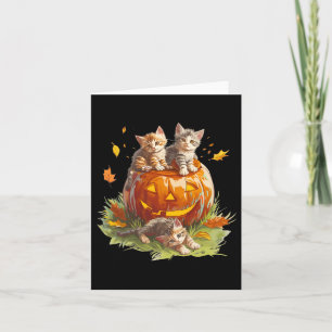 Vintage 90s Cat Pumpkin Halloween For Men Women Bo Card