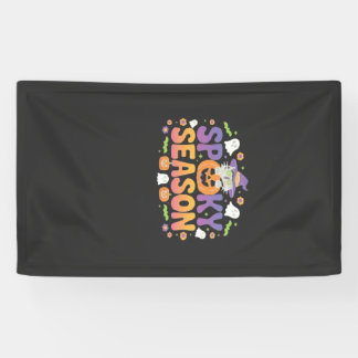 Vintage 90s Cat Pumpkin Halloween Retro Floral Spo Banner