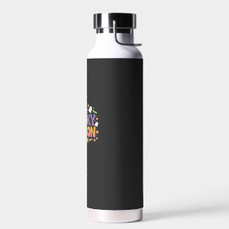 Vintage 90s Cat Pumpkin Halloween Retro Floral Spo Water Bottle