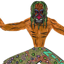 Vintage 90s Cheeky Tiki Surfing Retro Cartoon