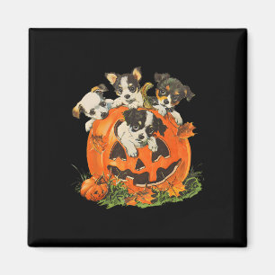 Vintage 90s Dog Retro Pumpkin Puppies Halloween Do Magnet