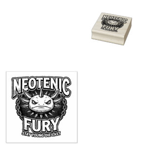 Vintage 90s Heavy Metal Axolotl Band Tour Parody Rubber Stamp