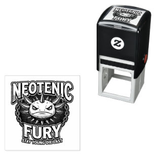 Vintage 90s Heavy Metal Axolotl Band Tour Parody Self-inking Stamp