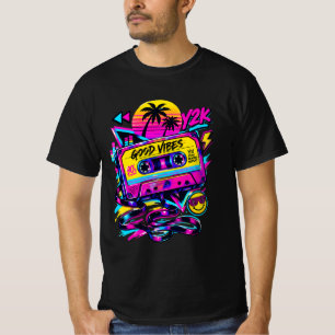 Vintage 90s Retro Cassette Cosmic Sci-Fi Graphic T T-Shirt
