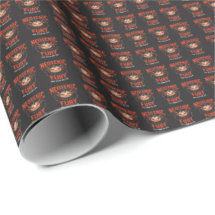Vintage 90s style Axolotl Skateboard Rad neon Wrapping Paper
