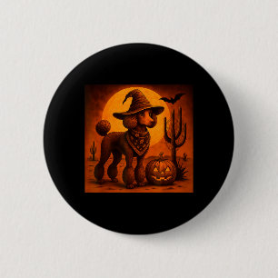Vintage 90s Western Cowboy Poodle Dog Halloween 6 Cm Round Badge
