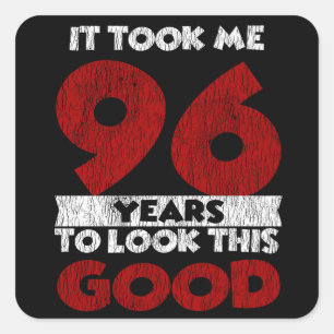 Vintage 96 Years Old Funny 96th Birthday Gift Square Sticker