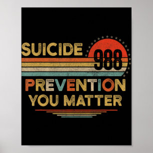 Vintage 988 Suicide Prevention 988 Poster