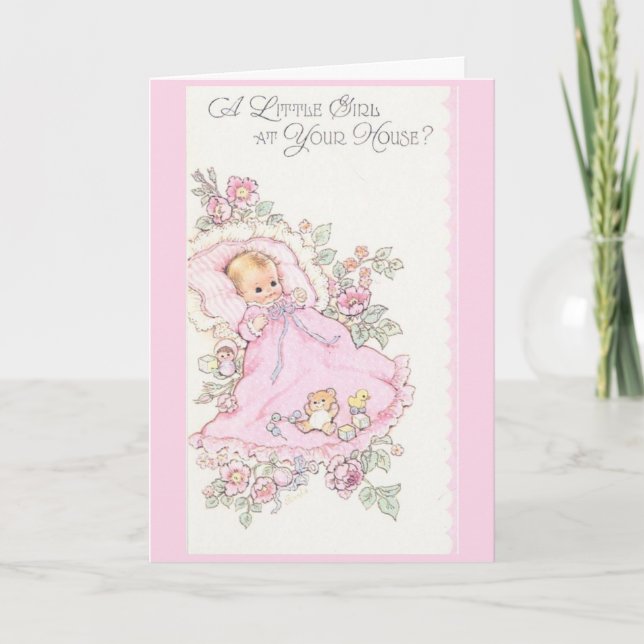 Vintage - A Baby Girl at Your House?, Card (Front)