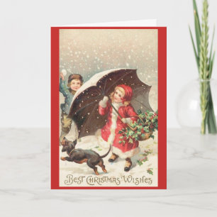 Vintage - A Christmas Snowball Fight, Card