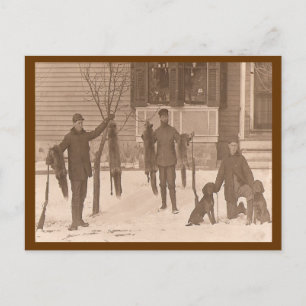 Vintage A Hunting We Will Go Postcard