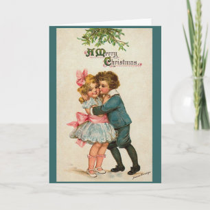 Vintage A Merry Christmas Holiday Card
