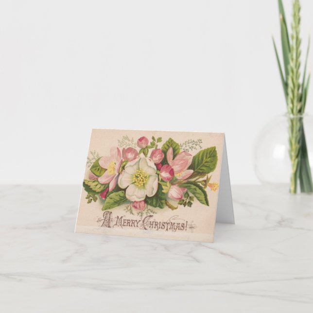 Vintage A Merry Christmas Personalised Card (Front)