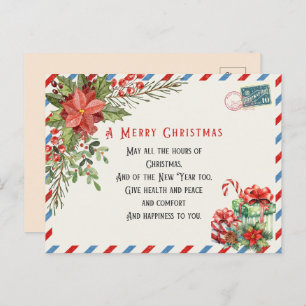 Vintage A Merry Christmas Postcard