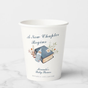 Vintage A New Chapter Book Bottle Baby Shower  Paper Cups