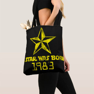 Vintage A Star Was Born 1983 Yellow Star  Tote Bag