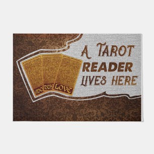 Vintage A Tarot Reader Lives Here Doormat