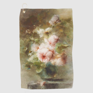 Vintage A vase with Roses Margaretha Roosenboom Golf Towel
