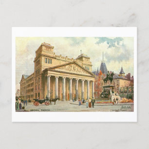 Vintage Aachen Germany Theatre Postcard
