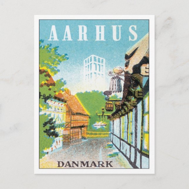 Vintage Aarhus Denmark Postcard (Front)