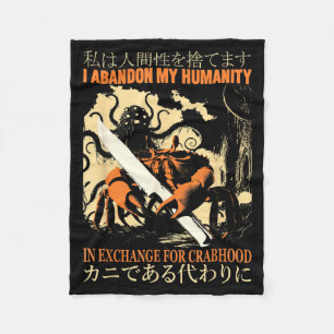 Vintage Abandon Humanity in Exchange for Crabhood Fleece Blanket