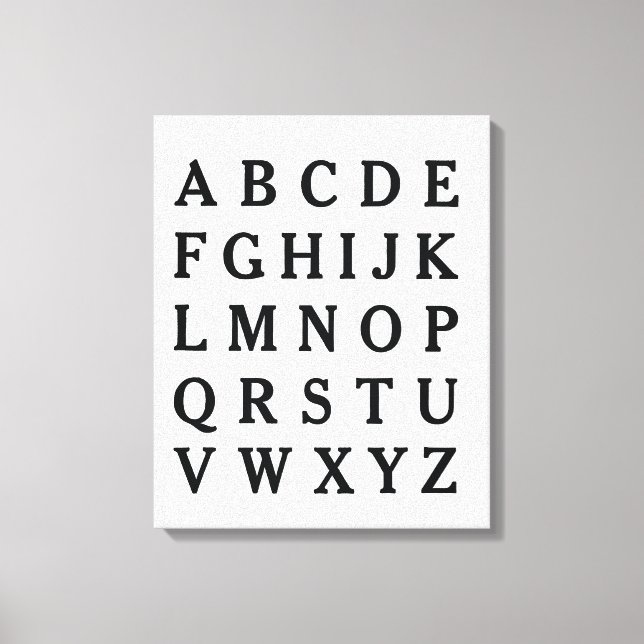 Vintage ABC Alphabet Canvas Poster Teacher Gift Print (Front)