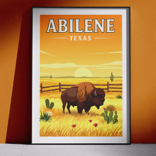 Vintage Abilene Texas Poster