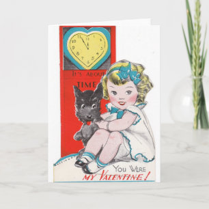 Vintage About Time Valentine's Day Card
