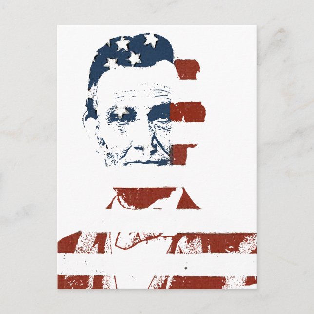Vintage abraham lincoln american flag postcard (Front)