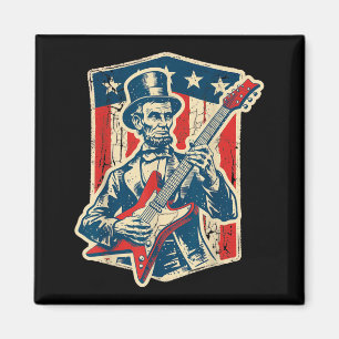 Vintage Abraham Lincoln Playing Guitar - Funny Magnet