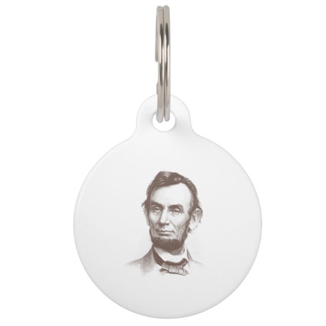 Vintage Abraham Lincoln Portrait Pet Tag (Front)