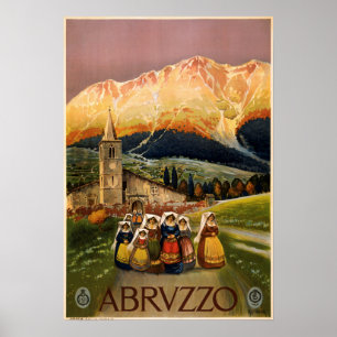 Vintage Abruzzo Italy Travel Poster