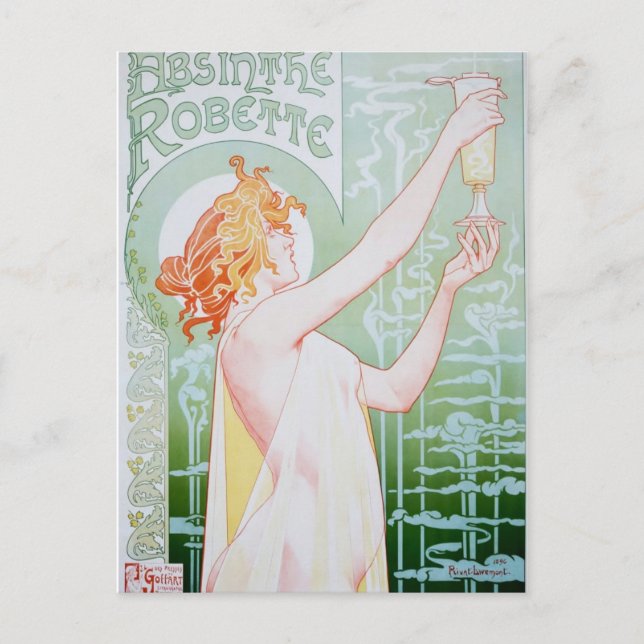 Vintage Absinthe Advertisement Postcard (Front)