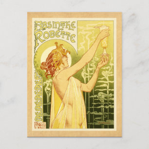 Vintage Absinthe Poster Art Postcard