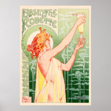 Vintage Absinthe Robette by Alphonse Mucha