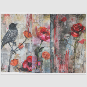 Vintage Abstract Art Collage Decoupage Tissue Paper