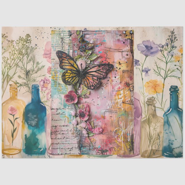 Vintage Abstract Art Decoupage Tissue Paper (Front)