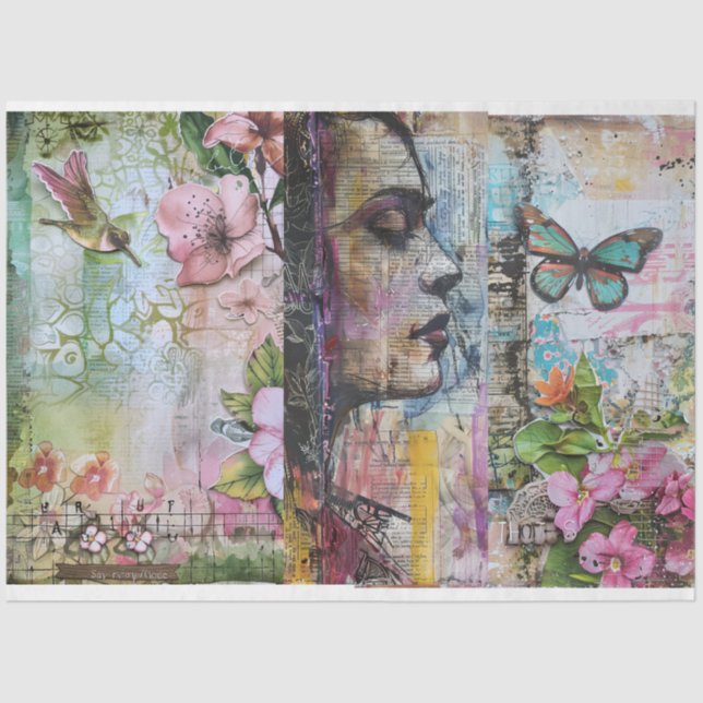 Vintage Abstract Art Decoupage Tissue Paper (Front)