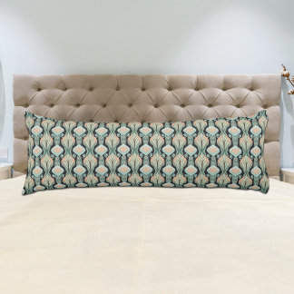 Vintage Abstract Botanical Art Nouveau Pattern Body Cushion