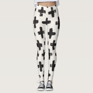 Vintage Abstract Brush Strokes Background Leggings