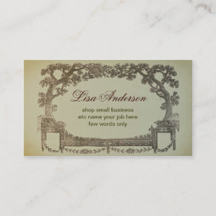 vintage abstract business card with trees