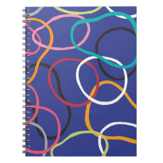 Vintage Abstract Circles Bands Pattern Notebook