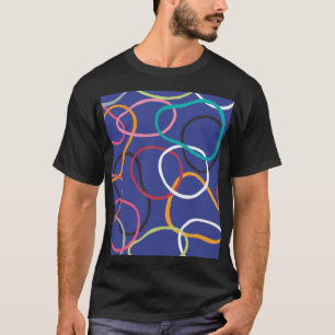 Vintage Abstract Circles Bands Pattern T-Shirt