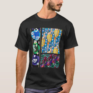 Vintage Abstract Colourful Flower Deco Pattern Art T-Shirt