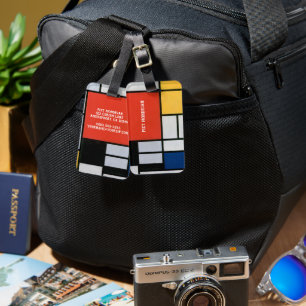 Vintage Abstract Composition by Piet Mondrian Luggage Tag