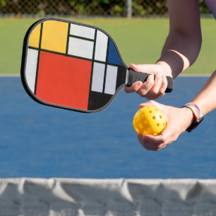 Vintage Abstract Composition by Piet Mondrian Pickleball Paddle