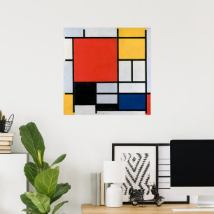 Vintage Abstract Composition by Piet Mondrian Poster