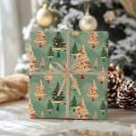 Vintage Abstract Cute Snowy Winter Christmas Scene Wrapping Paper<br><div class="desc">Vintage abstract cute snowy winter scene Christmas wrapping paper.</div>
